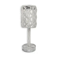 Modern Luxury Hotel Cordless Desk Portable Metal Beside Fashion Led Crystal Table Lamp Rose Light Home Decor