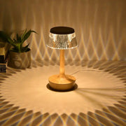 Modern Luxury Crystal Aurora Clear Dining Lamps Cordless Restaurant Table Lamp With Rechargeable Battery Operated