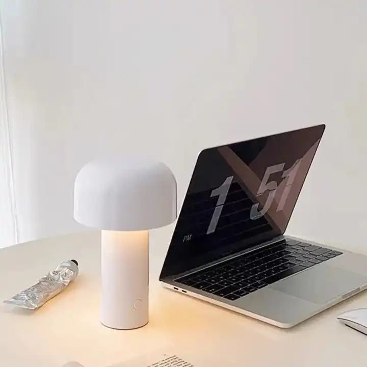 Modern Wireless Led Touch Control Mushroom Table Lamp Portable Bedroom Study Rechargeable Reading Night Light Indoor Decor
