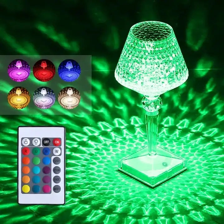 Modern Crystal Table Lamp Three-level Touch Dimming Bedside Lamp USB Rechargeable Decoration Lamp