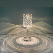 Modern Luxury Hotel Cordless Desk Portable Metal Beside Fashion Led Crystal Table Lamp Rose Light Home Decor
