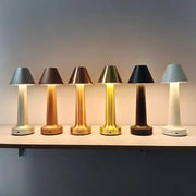 Modern gold desk lamp decorative bedside metal mushroom led wireless rechargeable dimmable hotel table lights for restaurant