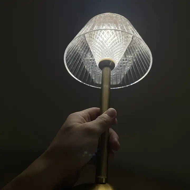 Modern Retro Metal Base Cordless Touch Dimming Usb Rechargeable Night Light Led Table Lamp For Ktv Bar Restaurant