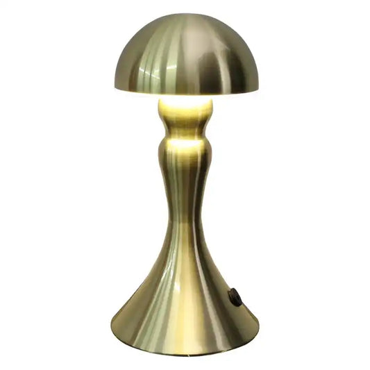 Nordic luxury hotel restaurant decorative modern cordless led rechargeable metal mushroom table lamp