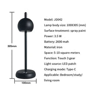 Modern Nordic Luxury Portable Bedside Battery Wireless Restaurant Cordless Rechargeable Led Table Lamp