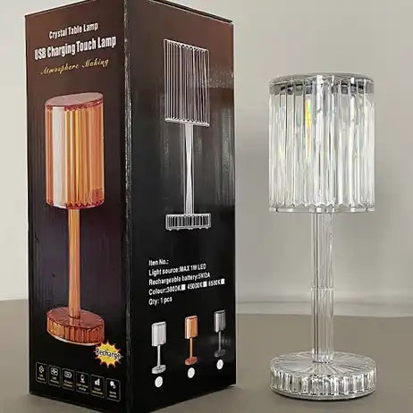 Dropshipping Modern Cordless Battery Table Light Bedroom Bedside Rgb Rechargeable Crystal Led Touch Table Lamp