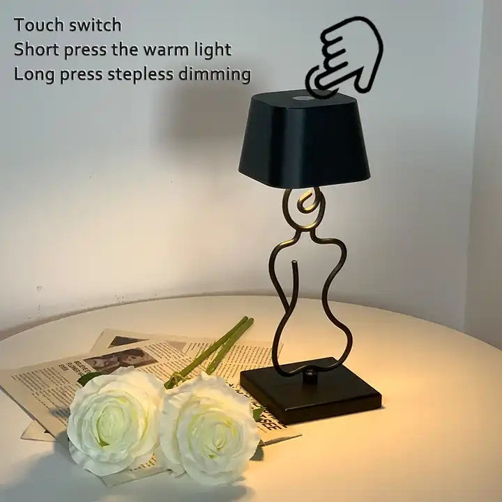 Modern Luxury Bedside Luxury Metal Wireless Portable Small Cordless Rechargeable Hotel Fashion Led Tbale Lamp