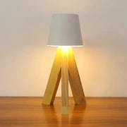 Creative Personality Touch Dimmer Portable Desk Led Lamp Solid Wood Base For Bedside Bedroom Living room