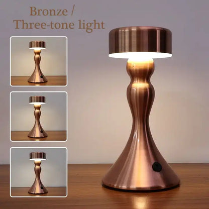 Cordless Luxury Hotel Restaurant Rechargeable Night Smart Lamp Bedroom Desk Wireless Charger Led Gold Touch Decorate Table Lamps