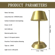 Hotel Dimmable Lampada Da Tavolo Cordless LED Restaurant Rechargeable LED Table Lamp