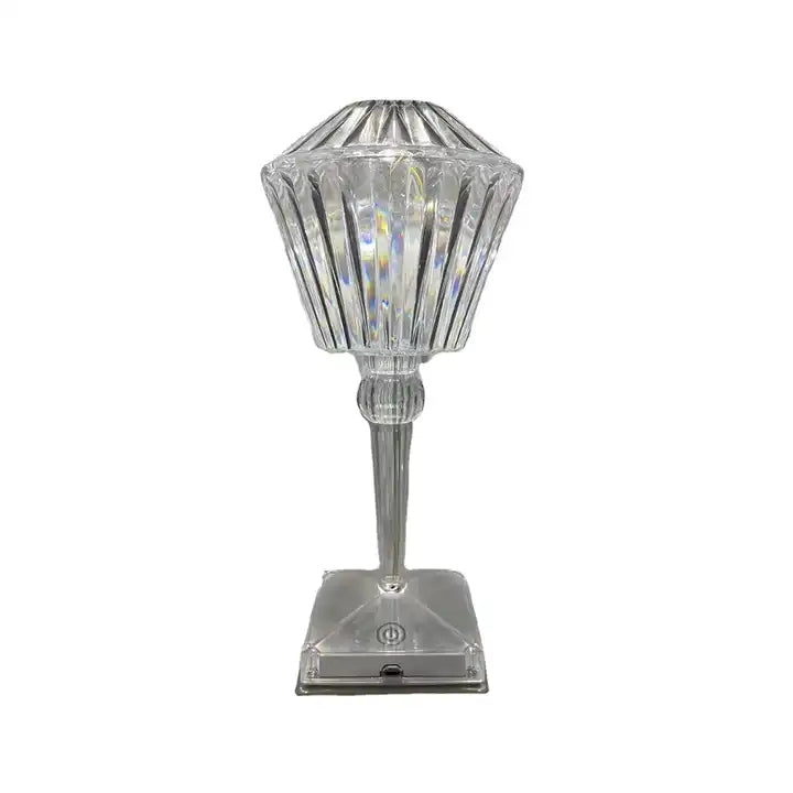 Cordless Crystal Table Lamp Modern Living Room Sofas Bedroom Touch Reading Lamps with USB Charging