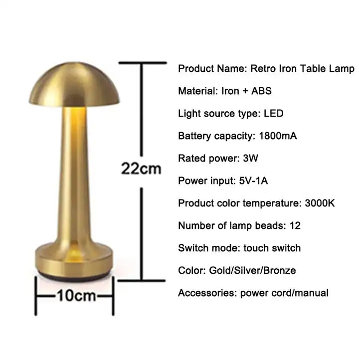 Portable Rechargeable Cordless Atmosphere Restaurant Hotel Bar led Table Desk Light