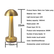Portable Rechargeable Cordless Atmosphere Restaurant Hotel Bar led Table Desk Light