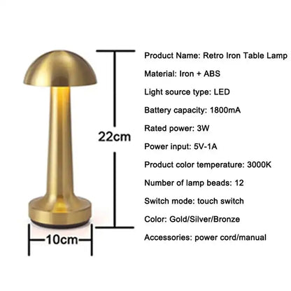 Portable Rechargeable Cordless Atmosphere Restaurant Hotel Bar led Table Desk Light