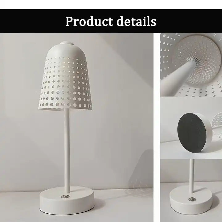 Oem&Odm creative exquisite Hollow out table lamp cordless rechargeable usb for decorate bed room