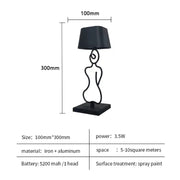 Modern Luxury Bedside Luxury Metal Wireless Portable Small Cordless Rechargeable Hotel Fashion Led Tbale Lamp