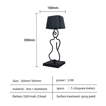 Modern Luxury Bedside Luxury Metal Wireless Portable Small Cordless Rechargeable Hotel Fashion Led Tbale Lamp