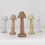 Modern gold desk lamp decorative bedside metal mushroom led wireless rechargeable dimmable hotel table lights for restaurant