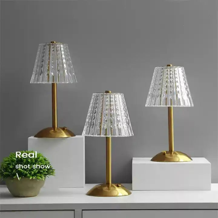 LED Cordless Restaurant Acrylic Table Lamp Modern Rechargeable Touch Read Crystal TABLE Lamp