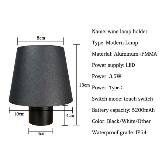 Nordic Design Luxury USB Touch Wireless Led Lamp Bed Side Battery Operated Cordless Led Table Lamp