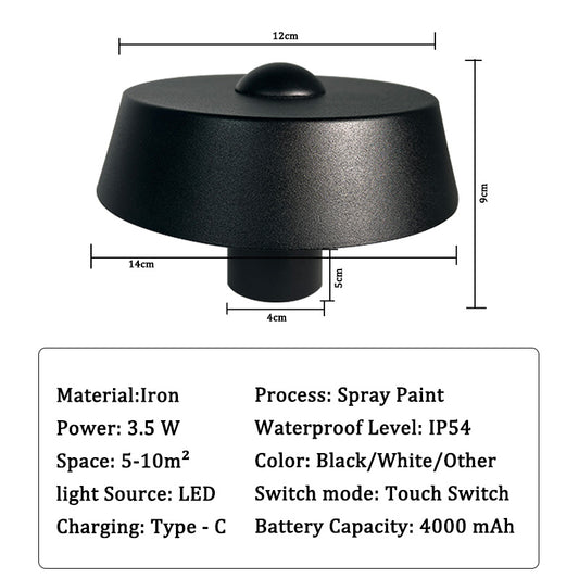 Hot Selling Jianbian Modern Cordless Restaurant Rechargeable Led Dimming Table Lamp